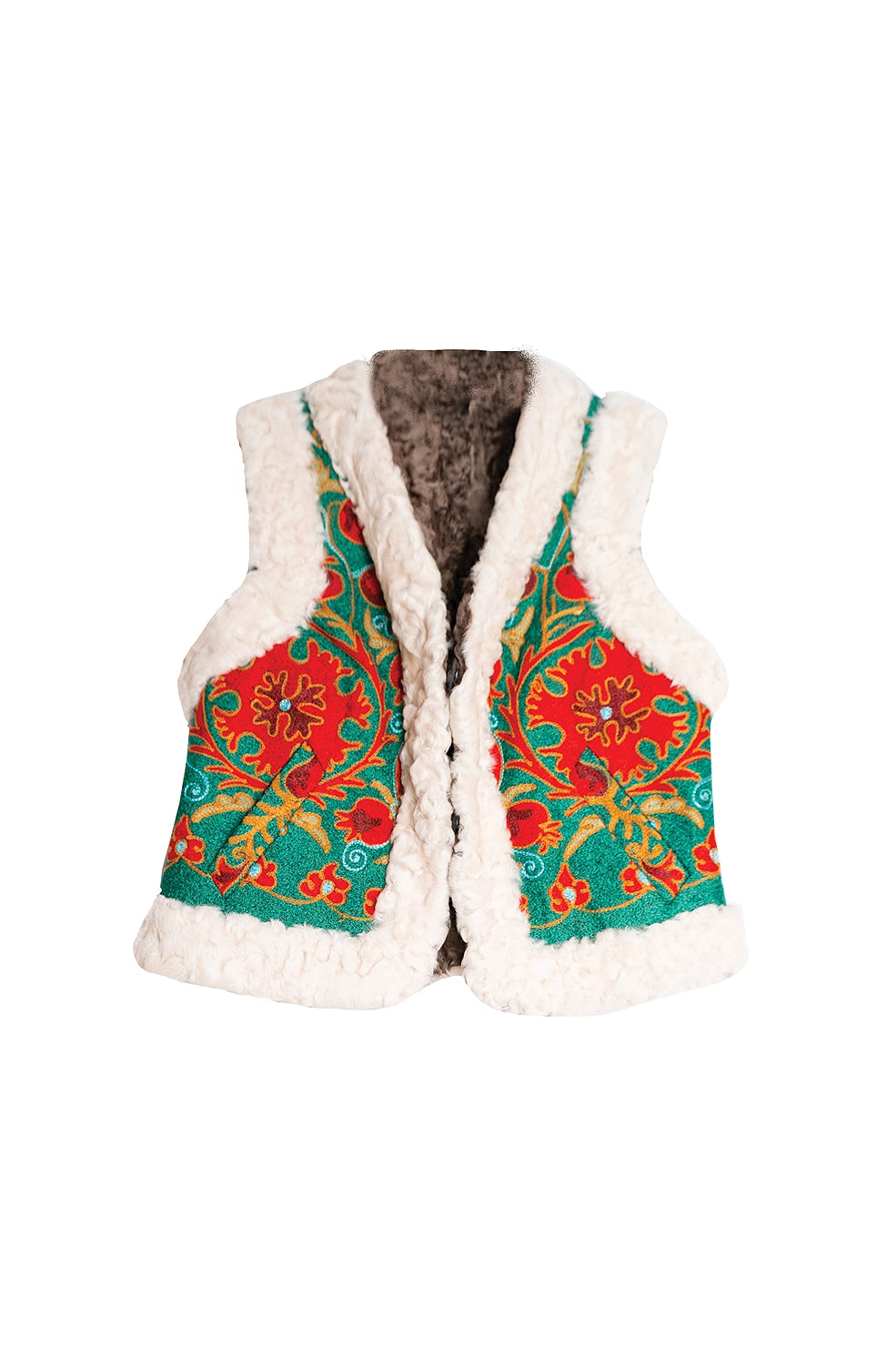 Suzani Weste aus upcyceltem Schaffell